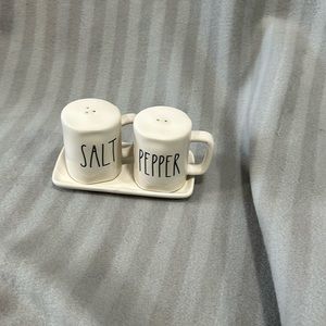 Rae Dunn Salt & Pepper Shakers with Tray